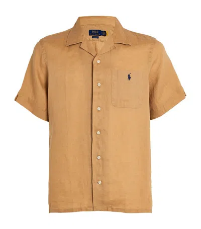Polo Ralph Lauren Linen Clady Polo Shirt In Beige