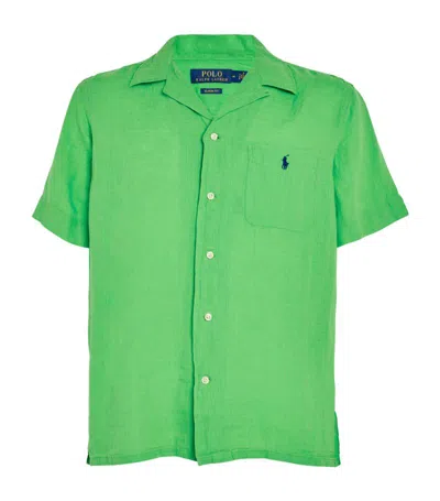 Polo Ralph Lauren Linen Clady Polo Shirt In Green