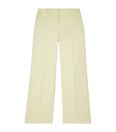The Kooples Wide-leg Tailored Trousers In Yellow