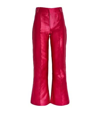 D'estree Yoshi Flared Tailored Trousers In Pink