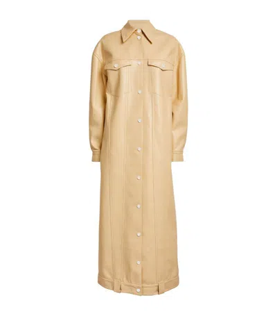 Nanushka Regenerated Leather Keano Coat In Neutral