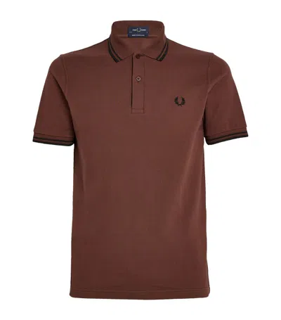 Fred Perry Twin Tipped Polo Shirt In Brown