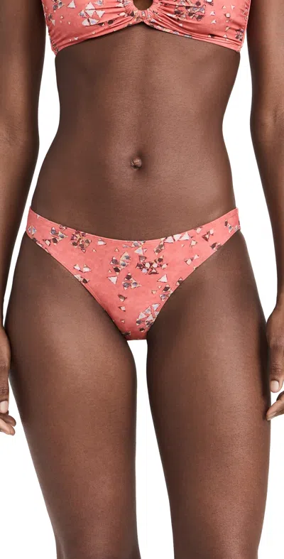 Isabel Marant Saly Printed Bikini Bottoms In Shell Pink/ecru