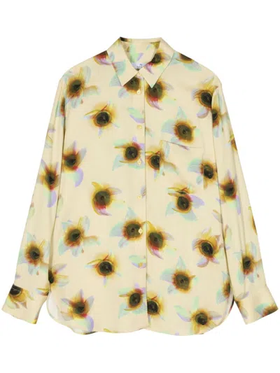 Ps By Paul Smith Ibiza Sunflair-print Shirt In Yellow