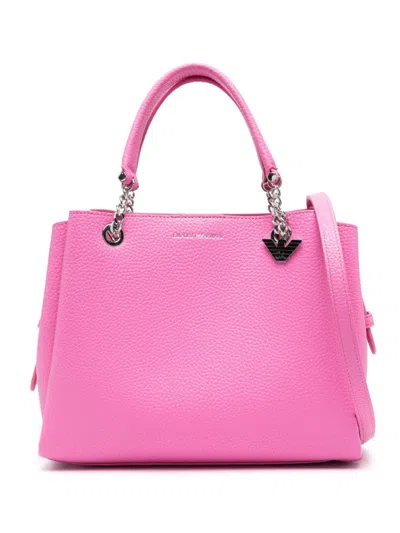 Emporio Armani Logo-charm Tote Bag In Pink