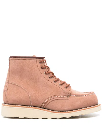 Red Wing Shoes Classic Moc Suede Boots In Pink