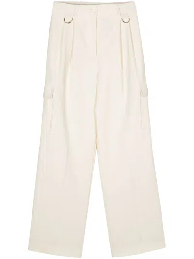 Semicouture Straight-leg Cargo Trousers In White
