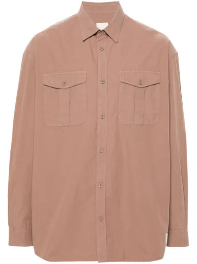 Emporio Armani Chest-pockets Cotton Shirt In Green