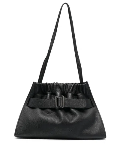 Boyy Scrunchy Satchel Soft Leather Shoulder Bag In Black