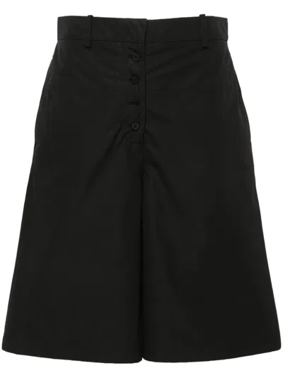 Jil Sander Tailored Cotton Shorts In Black