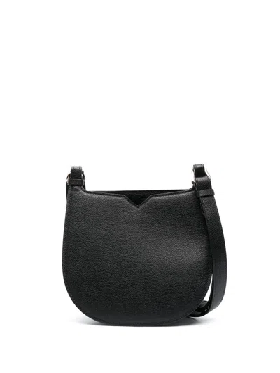 Valextra The Hobo Weekend Small Saddle Bag In Black