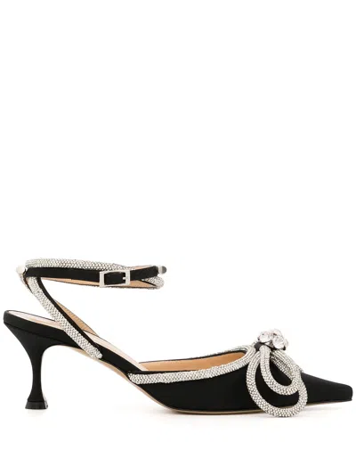 Mach & Mach Double Bow Slingback Decolletã© In Black