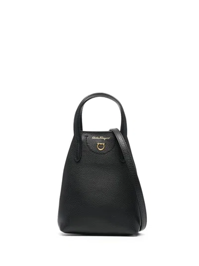 Ferragamo Gancini Mini Crossbody Bag In Black