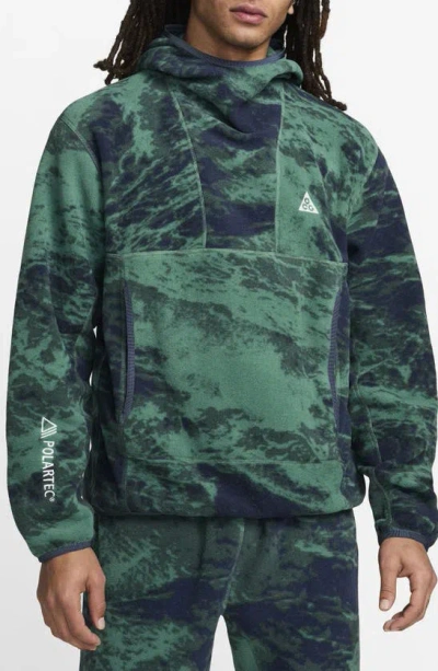 Nike Men's  Acg "wolf Tree" Allover Print Pullover Hoodie In Green