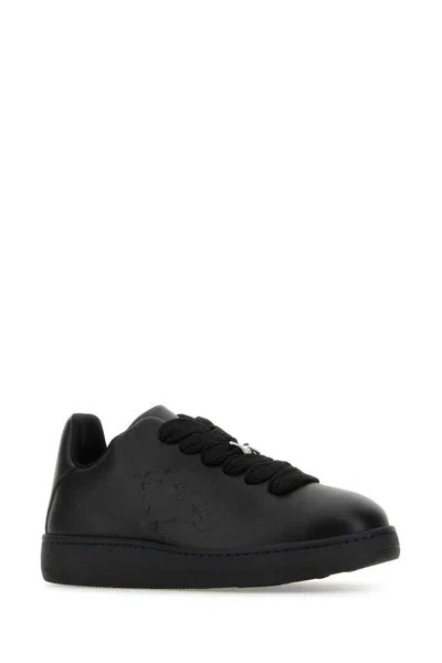 Burberry Box Leather Sneakers In Black
