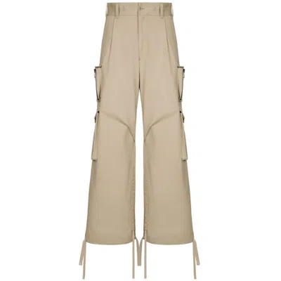 Dolce & Gabbana Wide-leg Cargo Trousers In Beige