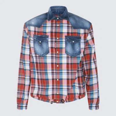 Dsquared2 Multicolor Cotton And Denim Shirt In Mix Colours