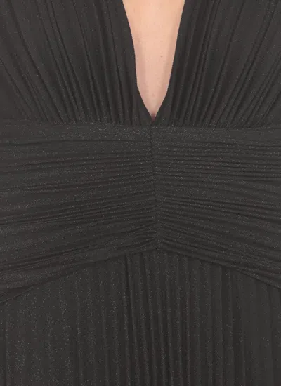 Elisabetta Franchi Red Carpet Lurex Jersey Dress With Necklace In Black
