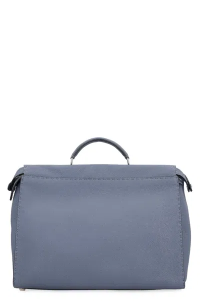 Fendi Peekaboo Leather Bag In Grey