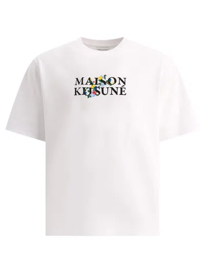 Maison Kitsuné " Flowers" T-shirt In White