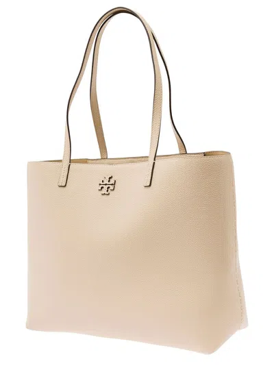 Tory Burch Mcgraw Leather Tote Bag In Pink