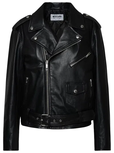 Moschino Jeans Black Leather Jacket
