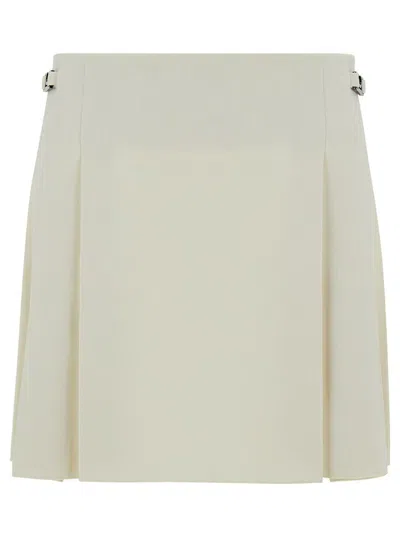 Low Classic Short Pleated Skirt In White