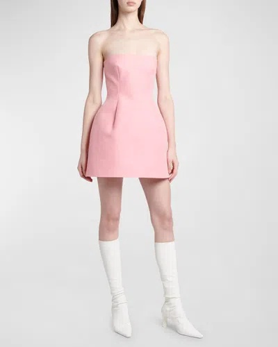 Marni Strapless Fit-and-flare Mini Dress In Pink