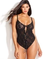 Hanky Panky Plus Size After Midnight Crotchless Keyhole Lingerie Teddy 488406x In Black