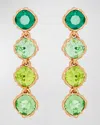 Oscar De La Renta Classic Crystal Strand Earrings In Green