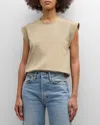 Rag & Bone Mixed Media Muscle Tee In Sage