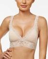 Hanky Panky Organic Cotton Padded Lace-trim Bralette In Chai- Nude 01