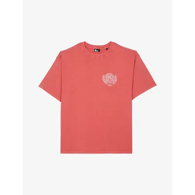 The Kooples Mens Red Brique Blazon Brand-print Cotton-jersey T-shirt