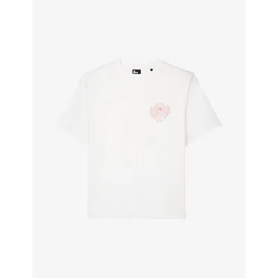 The Kooples Mens Ecru Blazon Brand-print Cotton-jersey T-shirt