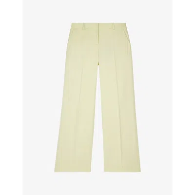 The Kooples Womens Bright Yellow High-rise Straight-leg Woven Trousers
