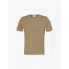 Sunspel Mens Dark Sand Crew-neck Relaxed-fit Cotton-jersey T-shirt