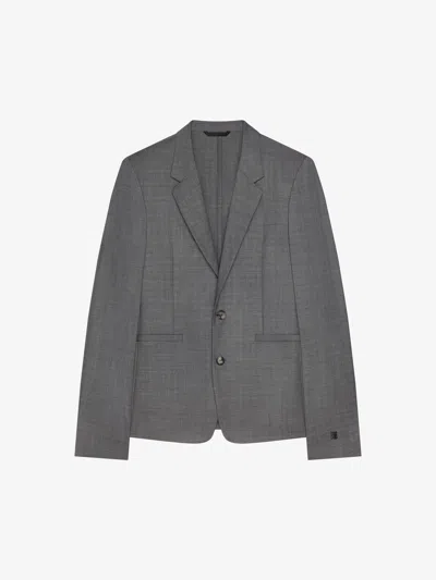 Givenchy Jacket In Wool With 4g Detail In Grey