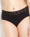 Hanky Panky Organic Cotton Plus Size Conscience French Brief 892461x In Black