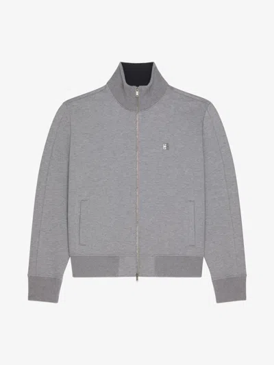Givenchy Tracksuit Jacket In Fleece With 4g Detail In Grey