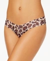 Hanky Panky Original-rise Printed Lace Thong In Brown