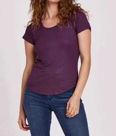 Another Love Aimee Scoop Neck Rib Top In Amethyst In Green