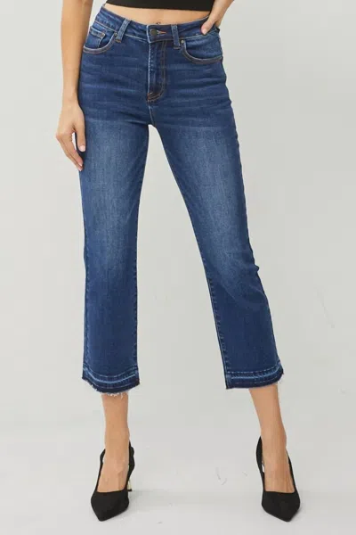 Risen High Rise Relaxed Straight Jeans In Blue