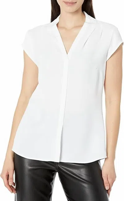 Nic + Zoe Cap Sleeve Day To Night Top In Paper White