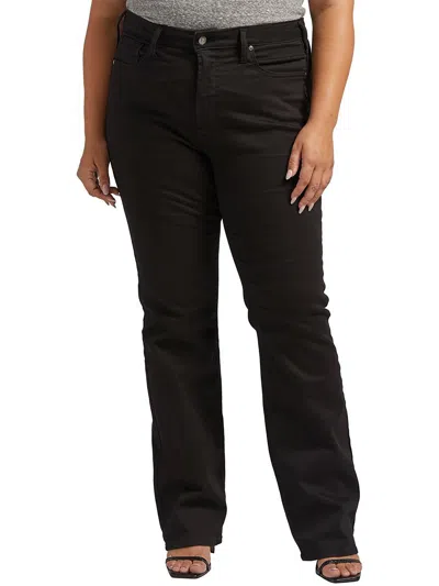 Silver Jeans Co. Plus Womens High Rise Infinite Fit Bootcut Jeans In Black