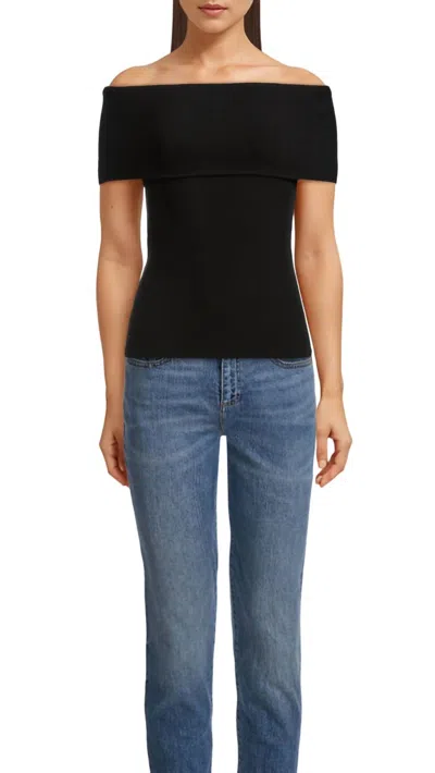 Enza Costa Silk Knit Top In Black