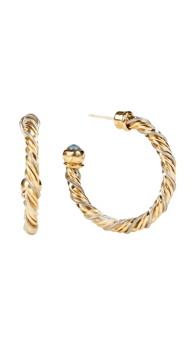 Gas Bijoux Intertwined Hoop Earrings In Silver/gold