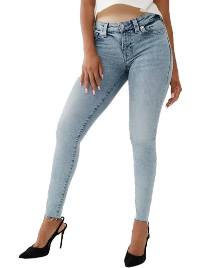 True Religion Womens Mid-rise Raw Hem Skinny Jeans In Multi