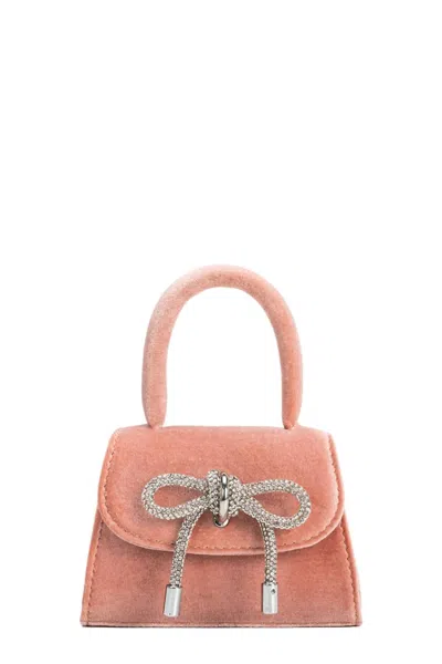 Melie Bianco Sabrina Mini Velvet Top Handle Bag In Blush In Pink