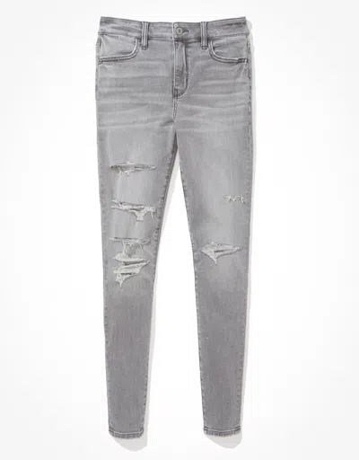 American Eagle Outfitters Ae Ne(x)t Level Ripped High-waisted Jegging In Grey