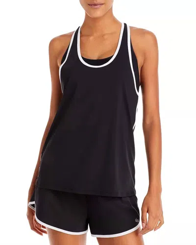 Alo Yoga Ivy League Tank In Black/white In Multi